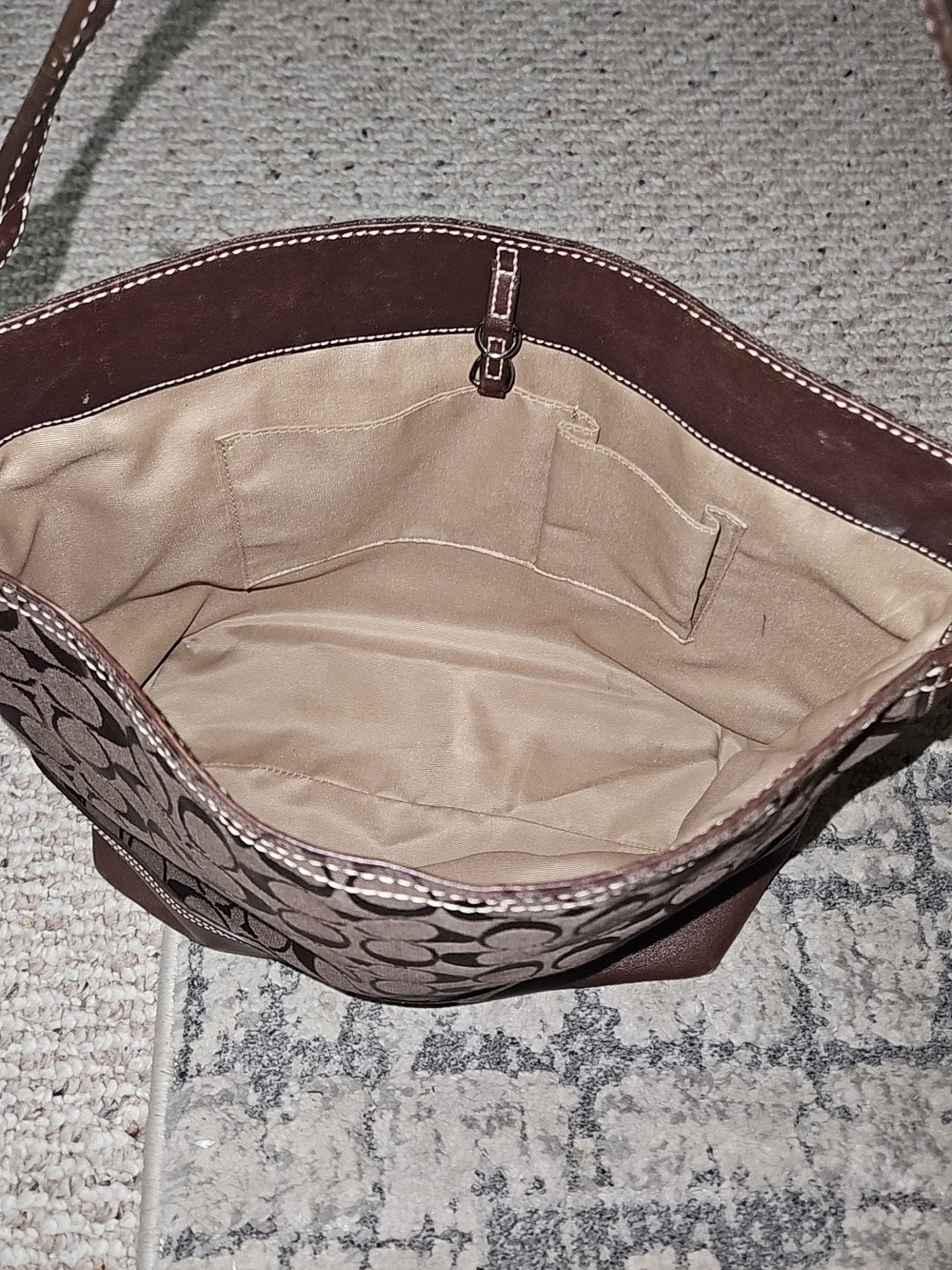 Coach Dark Brown Signature Shoulder Bag - Picture 2 of 4